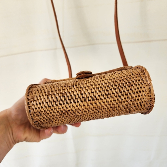 Mini Envelope Rattan Bag Bali Bag Handwoven Straw Bag - Picture 5 of 11
